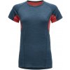 Dámske tričko Devold, RUNNING MERINO 130 T-SHIRT modrá,červená S