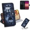 Peňaženkové kožené puzdro na Sony Xperia 5 - Wolf And Dog