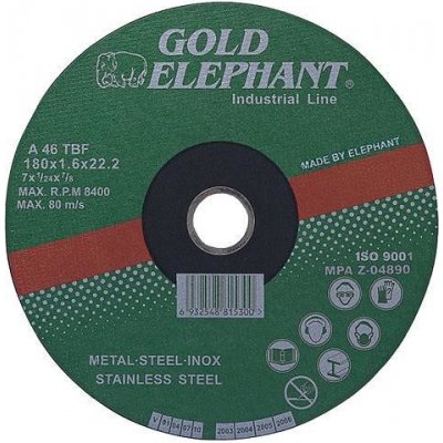 Rezný kotúč na kov a nerez Gold Elephant 41AA 150x1,6x22,2 mm, oceľ, inox, A46TBF
