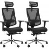2PACK Ergonomická kancelárska stolička OAMA PLUS, čierna, pre vysoké postavy (2 ks)