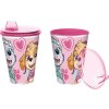 Stor plastový téglik s náustkom Paw Patrol 430ml ružový