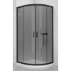 New Trendy New Varia Black sprchovací kút 80x80 cm polkruhová čierna matné/priehľadné sklo K-0565