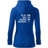 Play Eat Sleep Repeat game - Mikina dámska trendy zipper s kapucňou - 2XL ( Kráľovská modrá )