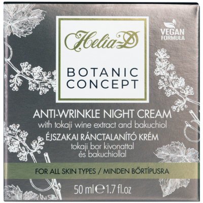 Helia-D Botanic Concept Nočný krém proti vráskam s tokajským vínnym extraktom a Bakuchiolom 50 ml