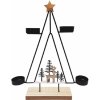 Anděl Přerov Vianočný svietnik kovový/drevený v tvare stromčeka 31x25x5 cm, 1 ks