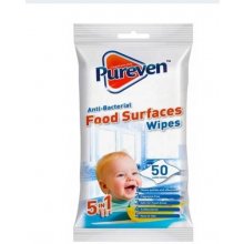 Pureven Food Surfaces Wipes antibakteriálne čistiace obrúsky 50 ks