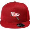 Šiltovka Ping Pongová legenda - Šiltovka s rovným šiltom a plastovou sponou - Univerzálna veľkosť ( Červená )