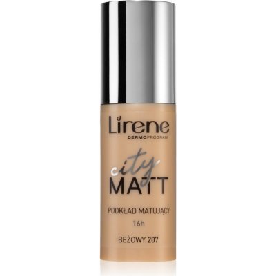 Lirene City Matt zmatňujúci fluidný make-up s vyhladzujúcim efektom odtieň 207 Beige 30 ml