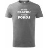 Tričko pánske Ty máš pravdu a ja pokoj Farba trička: Sivá, Veľkosť: 4XL, Farba potlače: Biela