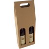 Odnosná kartónová krabica na víno s priehľadom, VINKY 2, hnedá