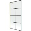 Mexen Next, vaňová zástena 1-krídlová 90 x 150 cm, fixné krídlo, 6 mm číre sklo s čiernym vzorom, zlatý profil, 895-090-000-00-77-50