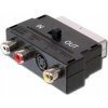 PremiumCord Adapter SCART-3x cinch + S-video s prepínačom IN / OUT