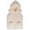 Ako v perinke Detská vlnená vesta na zips s kapucňou natural