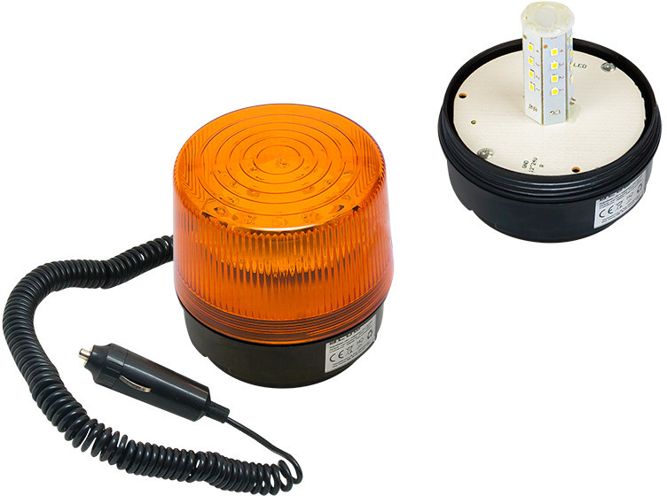 BLOW svetelný signalizátor / zábleskový LED maják 12V oranžový na magnet 26-429
