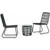 3dílný bistro set polyratan černý Černý 48585