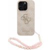 Guess PU 4G Metal Logo Strap Zadní Kryt pre iPhone 16 Pro Pink
