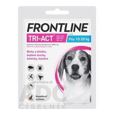 FRONTLINE TRI-ACT Spot-On pre psy M sol (na kožu, psy 10-20 kg) 1x2 ml