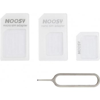 Adaptér Noosy pre nano a micro sim karty 3 v 1 biely