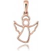 MINET Elegantný zlatý prívesok z ružového zlata anjel Au 585/1000
