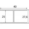Effector - Jednoduchý profil (EASY) - B82 - Dĺžka 2 m - Farba Striebro