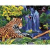 Zuty Maľovanie podľa čísel Jaguár pri vodopáde a papagáje (Howard Robinson)