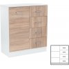 Miami príborník 1 dvere 4 zásuvky 80x92 cm dub sonoma-biela
