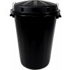 Denox Nádoba na odpad s víkem INDUSTRIAL, 95 l, bezpečnostní uzavírání, černý, pevný plast