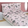 Bellatex Povlečení krepové, Louka šedo-růžová - 140x200, 70x90 cm