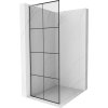 Mexen Kioto L, sprchová zástena Walk-In 70 x 200 cm, 8mm číre sklo čierny vzor, brúsená oceľ profil, 800-070-103-97-77