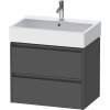 DURAVIT Ketho 2 závesná skrinka pod umývadlo, 2 zásuvky, 684 x 460 x 549 mm, grafit matný, K25276049490000