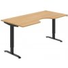 Pracovný stôl Motion Ergo, ZO, 2S, 180x70,5-120,5x90 cm, dub/čierna