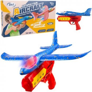 Kruzzel Pištoľ vystreľujúci lietadlá červeno-modrá