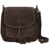 Mondo Italia Kožená kabelka na rameno 1147 tmavo hnedá
