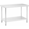 Royal Catering Pracovný stôl z ušľachtilej ocele - 120 x 60 cm - maximálna nosnosť 250 kg RCAT-120/60-NW