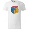 Rubikova kocka kreslená - Tričko z organickej bavlny - XL ( Biela )