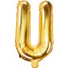 PartyDeco Fóliový balón Mini - Písmeno U 35cm zlatý