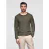 Ombre Men's knitted sweater with structured dots - olive kaki L Ombre 5902228992806