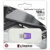 Kingston USB flash disk OTG, USB 3.0, 128GB, Data Traveler microDuo3 G2, stříbrno-fialový, DTDUO3CG3/128GB, USB A / USB C