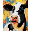 ZUTY Maľovanie podľa čísel - FAREBNÁ KRAVA Rámovanie: vypnuté plátno na rám, Rozmer: 80x100 cm