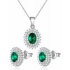Olivie strieborná sada šperkov smaragd 7016