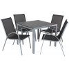 Rauman Záhradná zostava Lucio, štvorec - 4 miesta, čierna / sivá