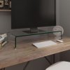 TV stolek / podstavec na monitor čiré sklo 70x30x13 cm Čirá 244128