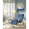 SONGMICS Hojdacie čalúnené kreslo modré