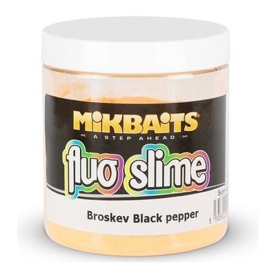 Mikbaits Obaľovací Dip Fluo Slime 100 g-Broskyňa Black pepper