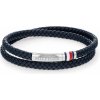 Tommy Hilfiger Tmavo modrý kožený náramok s oceľovým zapínaním 2790549