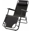 Skladacie záhradné lehátko s opierkou, čierne | Garden Line