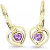 Cutie Jewellery Detské zlaté náušnice C2752Z-Ametyst