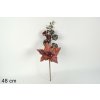 MAKRO - Vetvička / zápich vianočná 48cm, medená