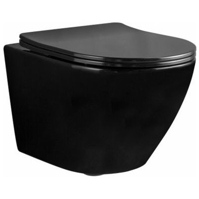 REA Carlo Mini Rimless závesná WC misa s duroplastovým sedátkom, kovové pánty, soft-close (REA-C8936)