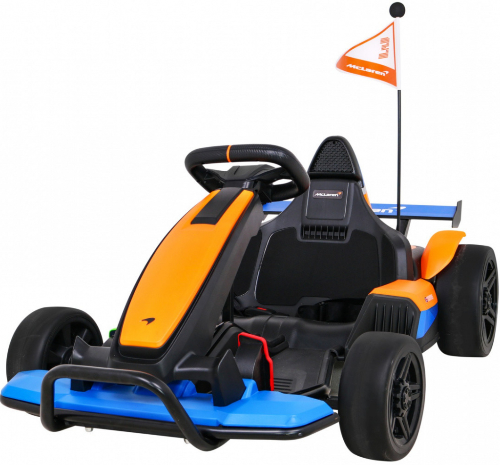 Ramiz ELEKTRICKÉ AUTÍČKO Go-kart McLaren Drift oranžové 2x150W MOTOR 24V10Ah BATÉRIA 2023